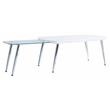 ACME Patina Wood Coffee Table with Pull-out Top in White and Chrome