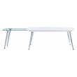 ACME Patina Wood Coffee Table with Pull-out Top in White and Chrome
