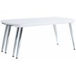 ACME Patina Wood Coffee Table with Pull-out Top in White and Chrome
