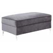 ACME Bovasis Velvet Upholstered Rectangular Ottoman with Metal Legs in Gray