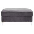 ACME Bovasis Velvet Upholstered Rectangular Ottoman with Metal Legs in Gray