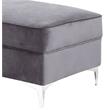 ACME Bovasis Velvet Upholstered Rectangular Ottoman with Metal Legs in Gray