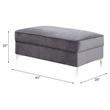 ACME Bovasis Velvet Upholstered Rectangular Ottoman with Metal Legs in Gray