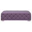 ACME Qokmis Button Tufted Velvet Upholstered Rectangular Ottoman in Purple