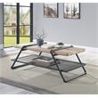 ACME Brantley Wooden Top Coffee Table with Metal Frame in Oak and Sandy Gray