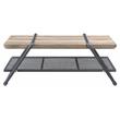 ACME Brantley Wooden Top Coffee Table with Metal Frame in Oak and Sandy Gray