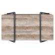 ACME Brantley Wooden Top Coffee Table with Metal Frame in Oak and Sandy Gray