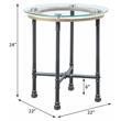 ACME Brantley Pipe Style Round Glass Top End Table in Clear and Sandy Gray