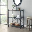 ACME Cordelia 3 Tier Shelves Metal Console Table in Sandy Black and Dark Bronze