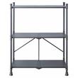 ACME Cordelia 3 Tier Shelves Metal Console Table in Sandy Black and Dark Bronze