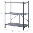ACME Cordelia 3 Tier Shelves Metal Console Table in Sandy Black and Dark Bronze