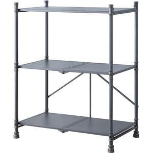 ACME Cordelia 3 Tier Shelves Metal Console Table in Sandy Black and Dark Bronze