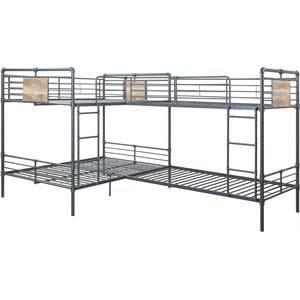 ACME Cordelia Twin over Full Metal Bunk Bed in Sandy Black and Dark Bronze