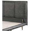 ACME Metis Top Grain Leather Upholstered Queen Bed with Metal Legs in Gray