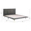 ACME Metis Top Grain Leather Upholstered Queen Bed with Metal Legs in Gray