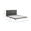 ACME Metis Top Grain Leather Upholstered Queen Bed with Metal Legs in Gray