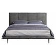 ACME Metis Top Grain Leather Upholstered Queen Bed with Metal Legs in Gray