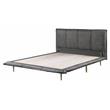 ACME Metis Top Grain Leather Upholstered Queen Bed with Metal Legs in Gray