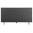 ACME Metis Top Grain Leather Upholstered Queen Bed with Metal Legs in Gray