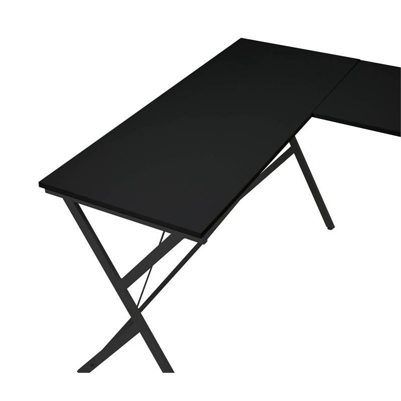 ACME Demas Wooden Top Computer Desk with Computer Holder in White and Black