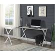 ACME Demas Wooden Top L-Shaped Computer Desk with Computer Holder in White