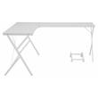 ACME Demas Wooden Top L-Shaped Computer Desk with Computer Holder in White
