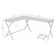 ACME Demas Wooden Top L-Shaped Computer Desk with Computer Holder in White