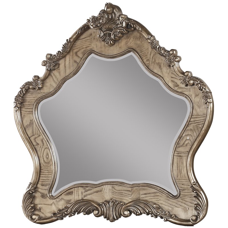 ACME Ragenardus Wooden Traditional Bedroom Mirror in Vintage Oak