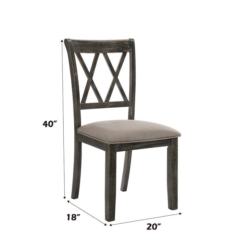 ACME Claudia II Side Chair (Set of 2) in Weathered Gray