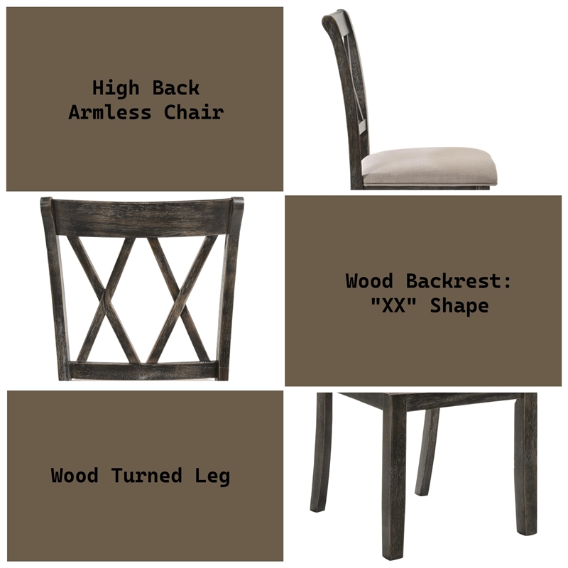 ACME Claudia II Side Chair (Set of 2) in Weathered Gray