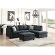 ACM Laurissa Sectional Sofa and Ottoman with 2 Pillows in Dark Blue
