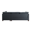 ACM Laurissa Sectional Sofa and Ottoman with 2 Pillows in Dark Blue