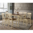 ACME Dylan Rectangular Wooden Counter Height Table in Buttermilk and Oak
