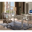 ACME Versailles Faux Leather Tufted Executive Chair in Gray and Bone White