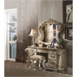 ACME Vendome Wooden Mirror in Gold Patina and Bone