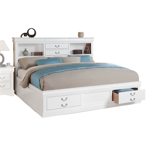 ACME Louis Philippe III Eastern King Bed in White