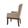 ACME Landon Linen Arm Chair with Nail-head Trim in Beige and Salvage Brown