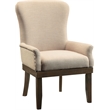 ACME Landon Linen Arm Chair with Nail-head Trim in Beige and Salvage Brown