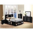ACME Ireland Eastern King 8-Drawer Wooden Storage Bed in Black