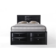 ACME Ireland Eastern King 8-Drawer Wooden Storage Bed in Black