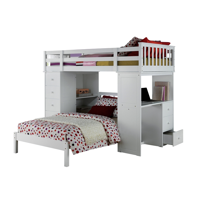 ACME Freya Wooden Twin Panel Bed in White