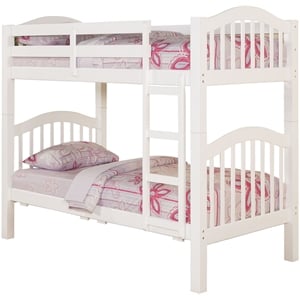 ACME Heartland Twin Twin Wooden Bunk Bed in White