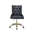 ACME Purlie Faux Leather Tufted Swivel Office Chair in Black Gold