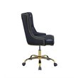 ACME Purlie Faux Leather Tufted Swivel Office Chair in Black Gold