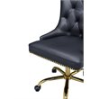 ACME Purlie Faux Leather Tufted Swivel Office Chair in Black Gold