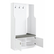 ACME Buck II 2-Door Wooden Hall Tree with 3 Hooks in White High Gloss