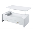 ACME Ramiel 2-Drawer Wooden Coffee Table in High Gloss White