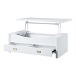ACME Ramiel 2-Drawer Wooden Coffee Table in High Gloss White