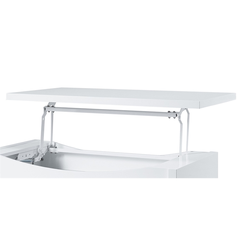 ACME Ramiel 2-Drawer Wooden Coffee Table in High Gloss White