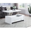 ACME Ramiel 2-Drawer Wooden Coffee Table in High Gloss White